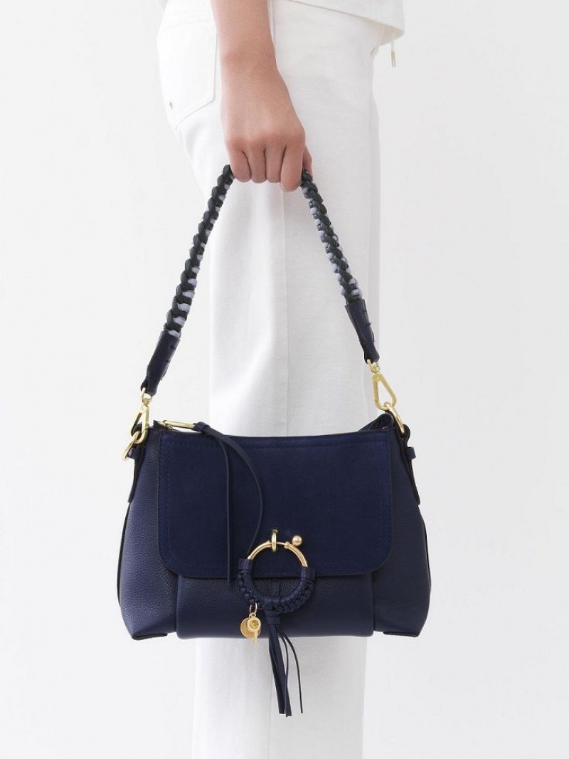 Chloe Joan Small Skuldertasker Mørkeblå | CHE-SR14647