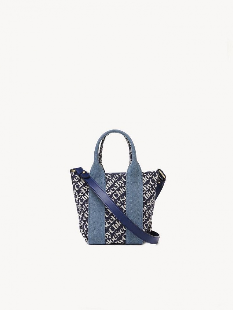 Chloe Laetizia Tote Mini Tasker Kongeblå Mørkeblå | CHE-SR14766