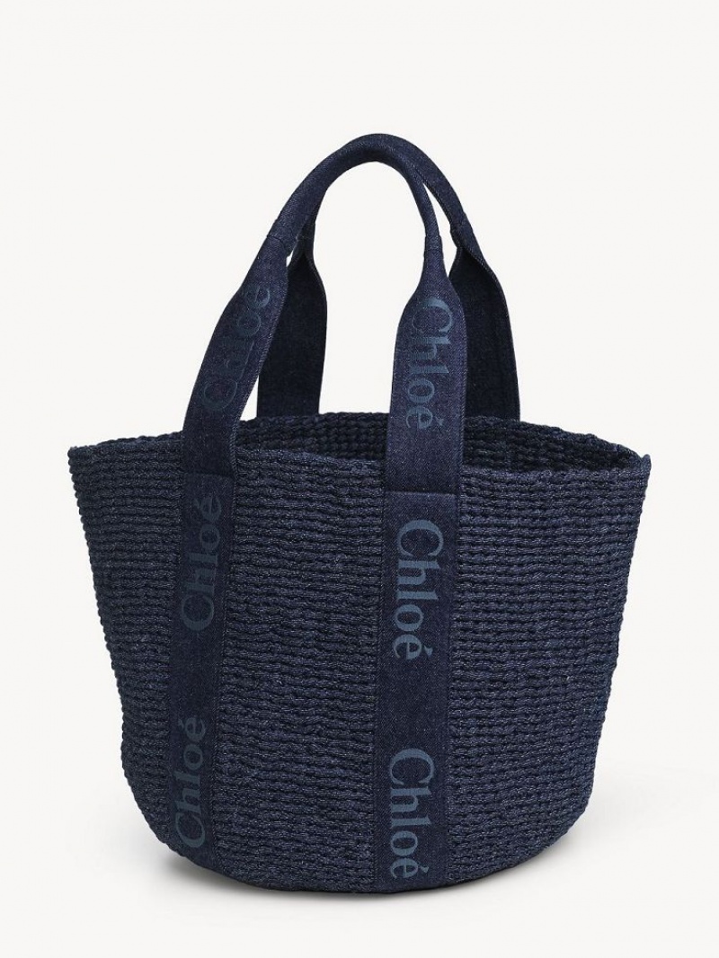 Chloe Large Woody Basket Muleposer Blå | CHE-SR13289