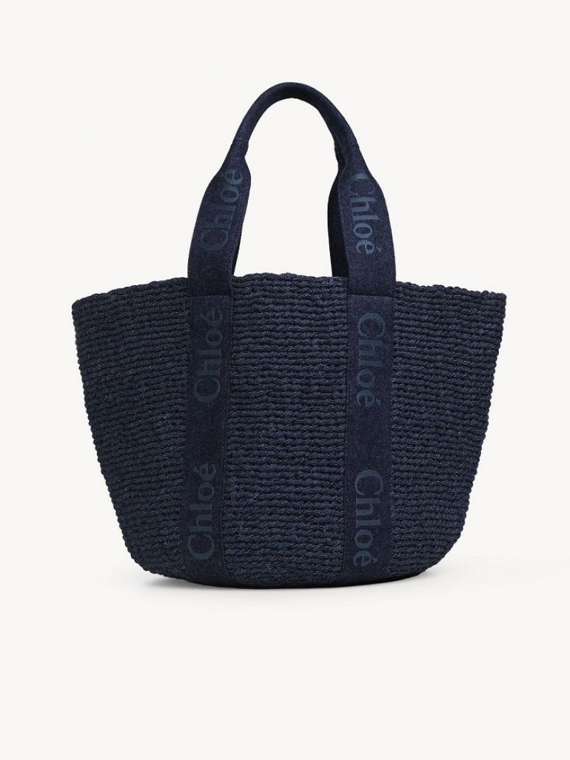 Chloe Large Woody Basket Muleposer Blå | CHE-SR13289