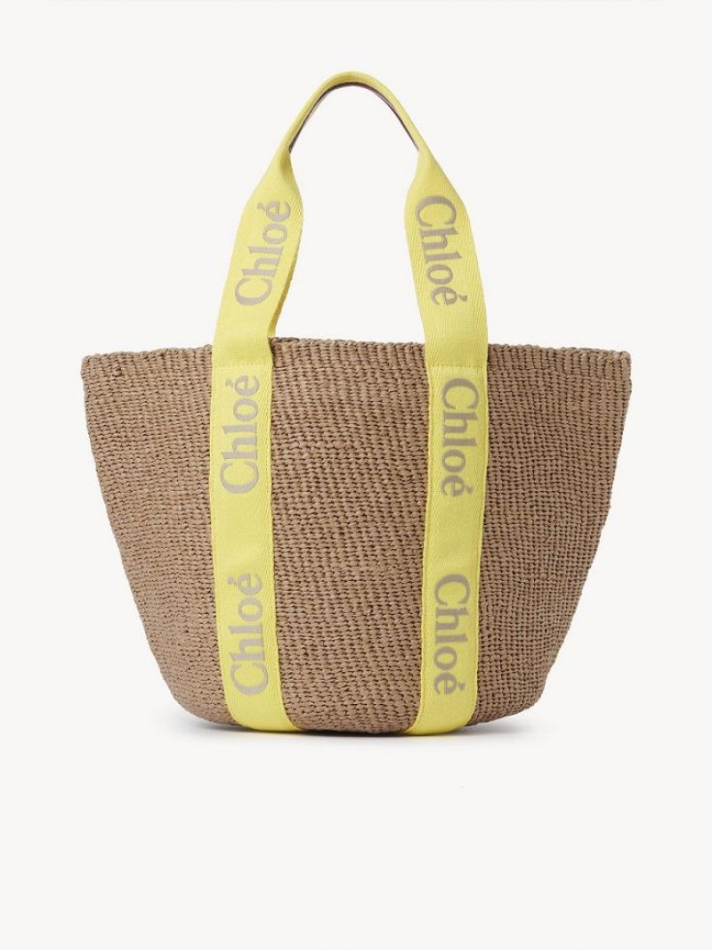 Chloe Large Woody Basket Muleposer Gul Beige | CHE-SR13330