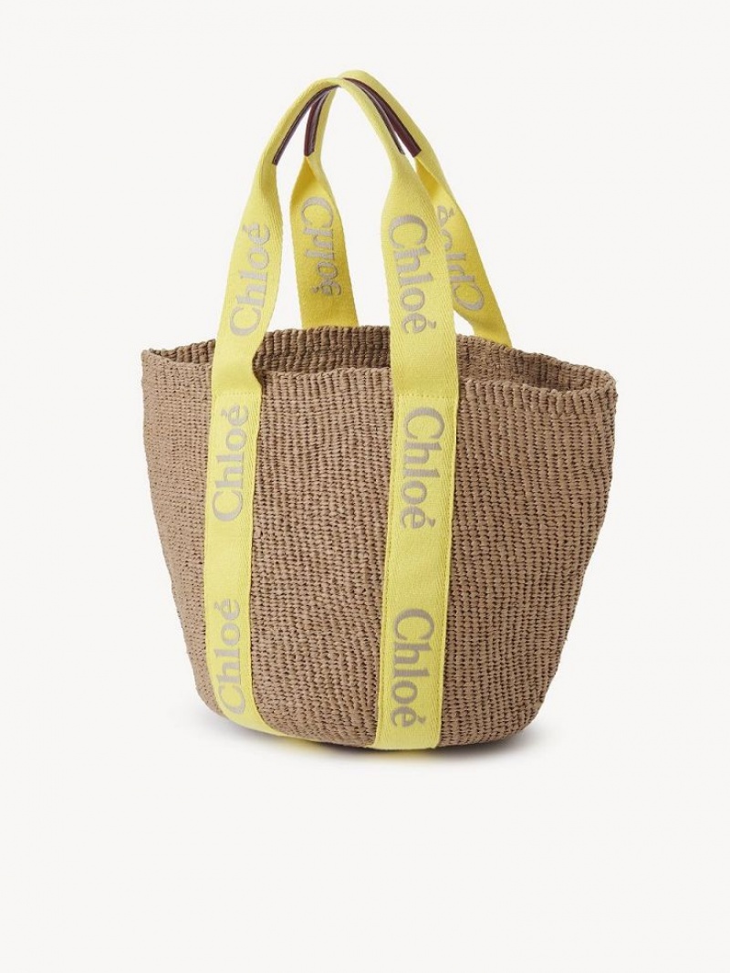 Chloe Large Woody Basket Muleposer Gul Beige | CHE-SR13330