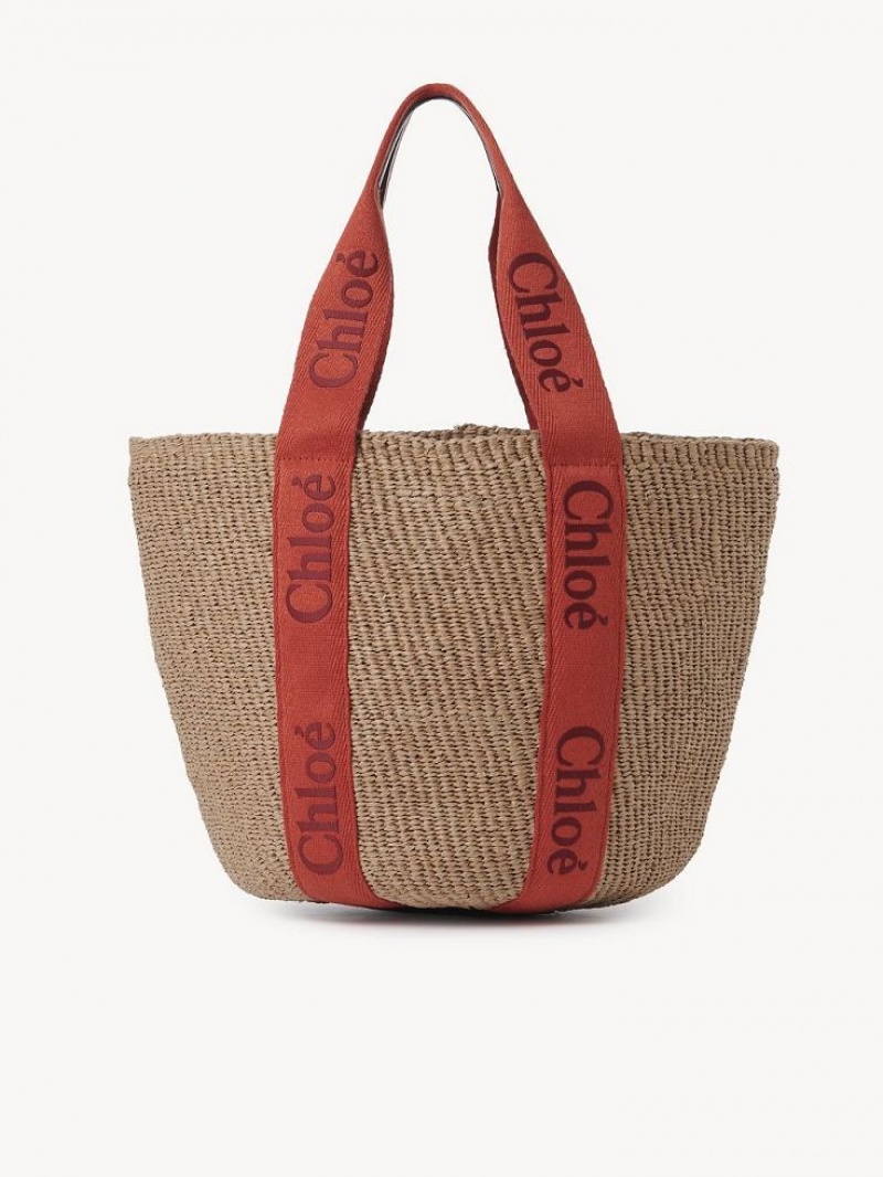 Chloe Large Woody Basket Muleposer Orange Orange | CHE-SR13298