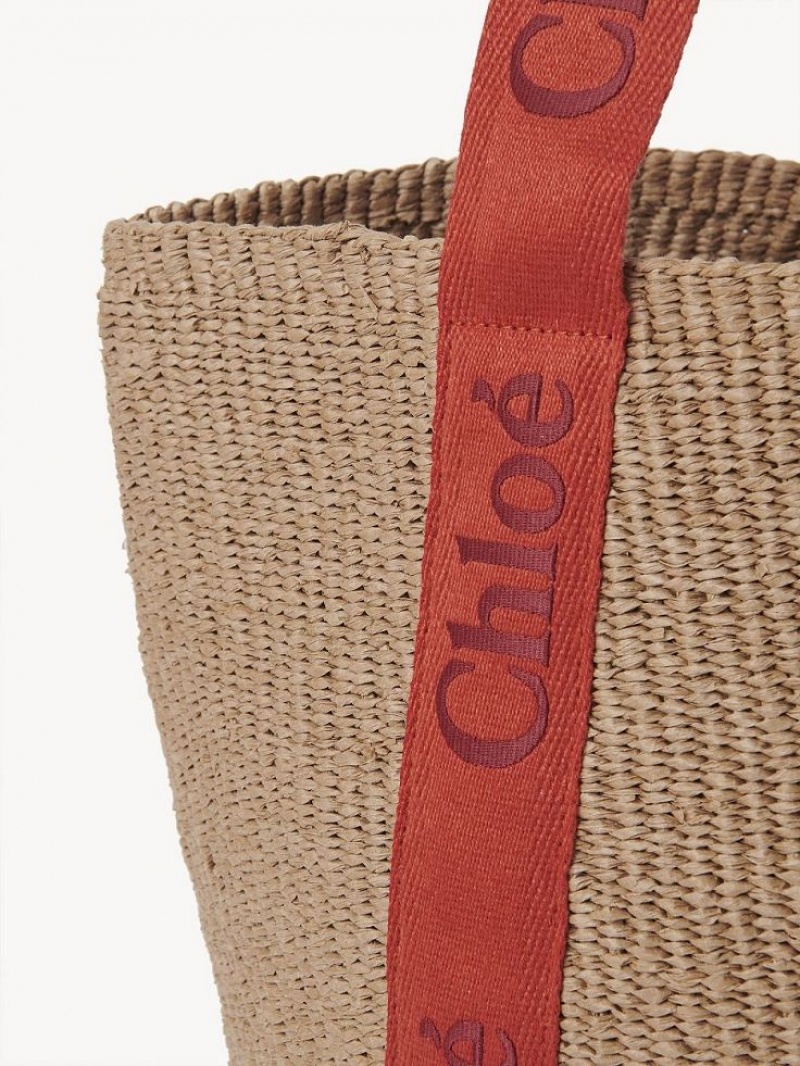 Chloe Large Woody Basket Muleposer Orange Orange | CHE-SR13298