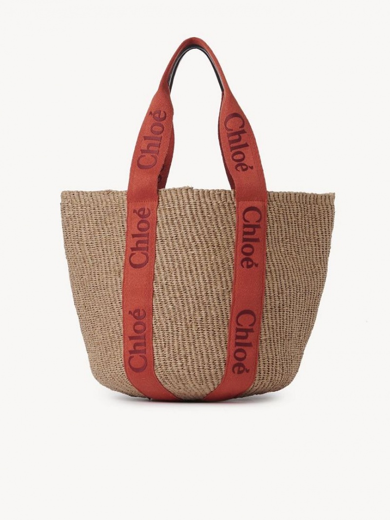 Chloe Large Woody Basket Muleposer Orange Orange | CHE-SR13298