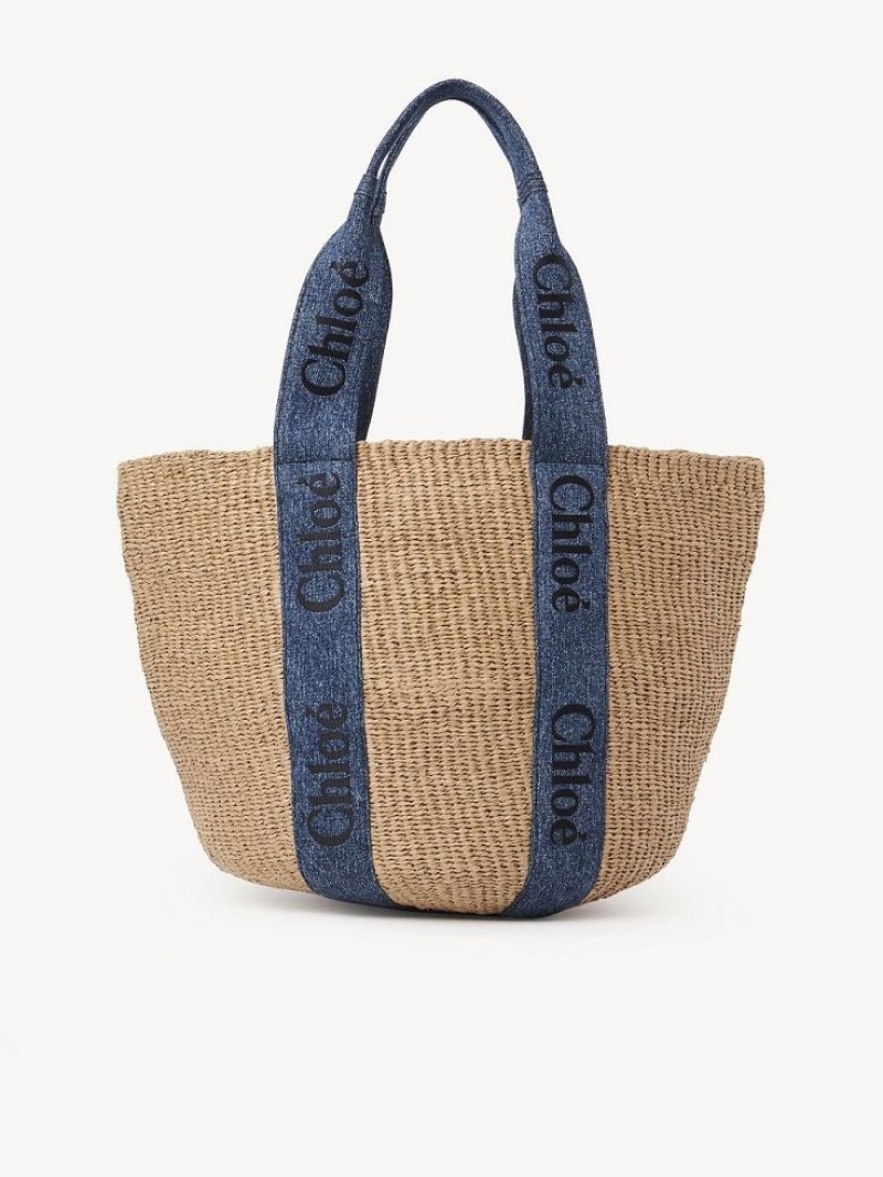 Chloe Large Woody Baskets Blå | CHE-SR13651