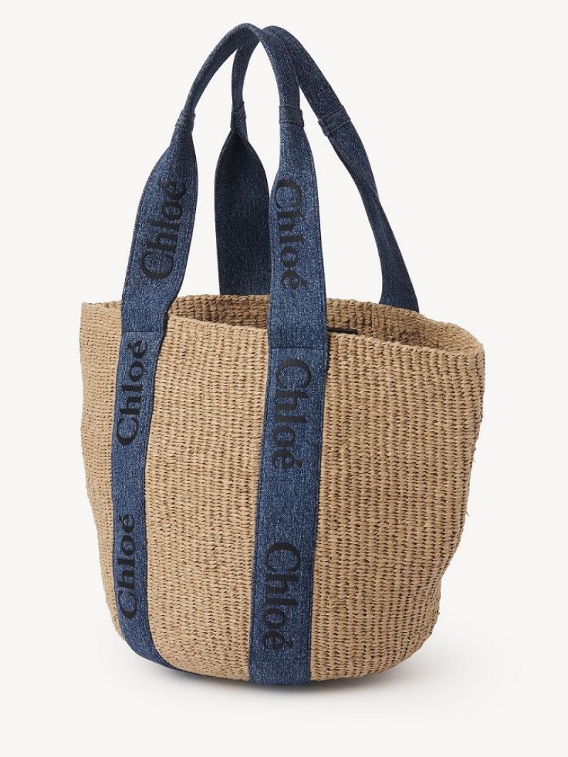 Chloe Large Woody Baskets Blå | CHE-SR13651