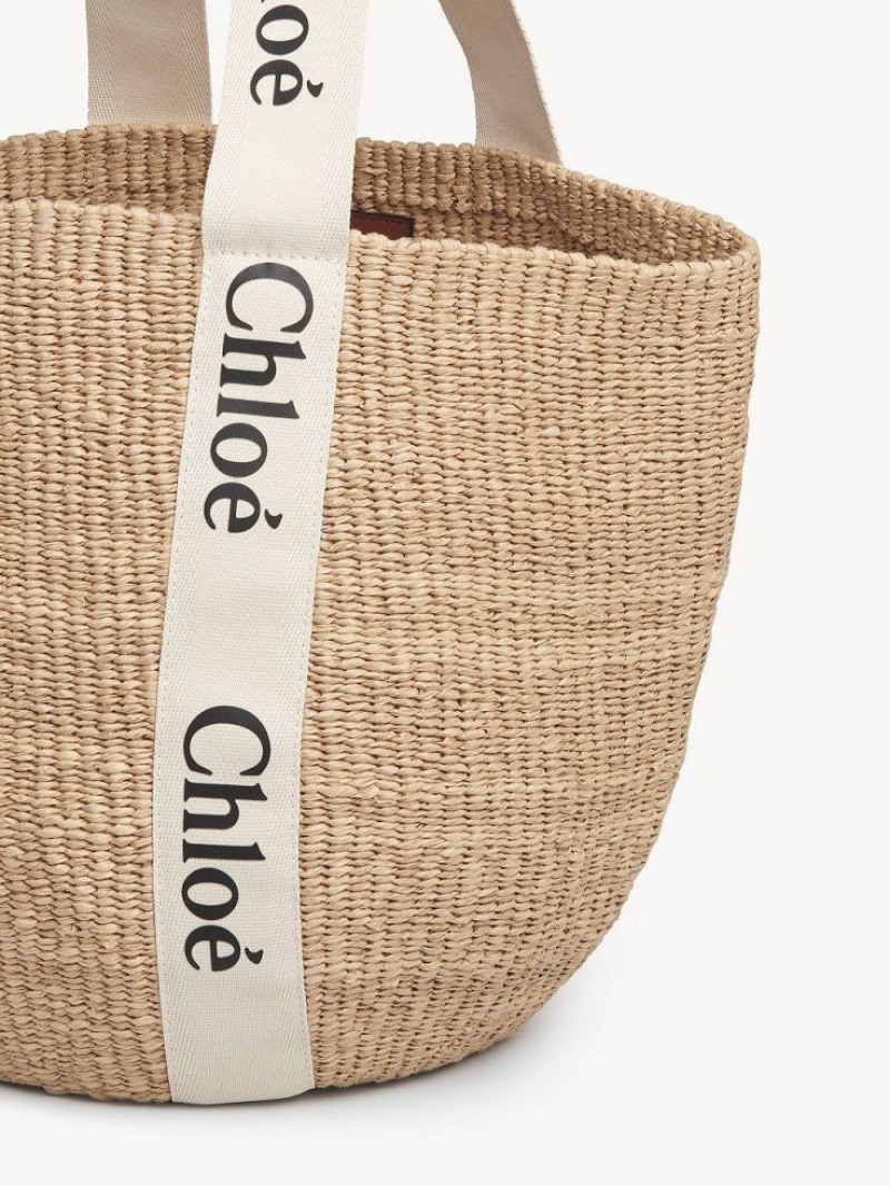 Chloe Large Woody Baskets Hvide | CHE-SR13658