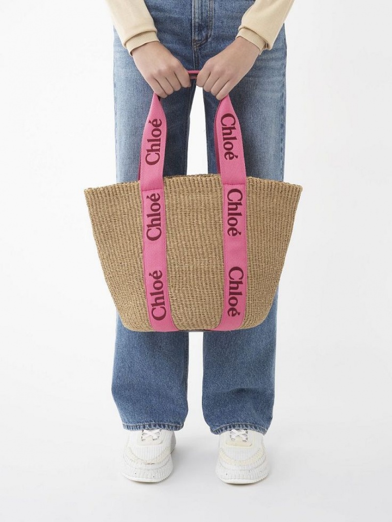 Chloe Large Woody Baskets Lyserød Rød | CHE-SR13653