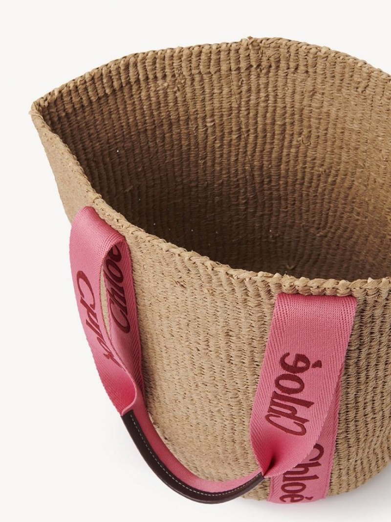 Chloe Large Woody Baskets Lyserød Rød | CHE-SR13653