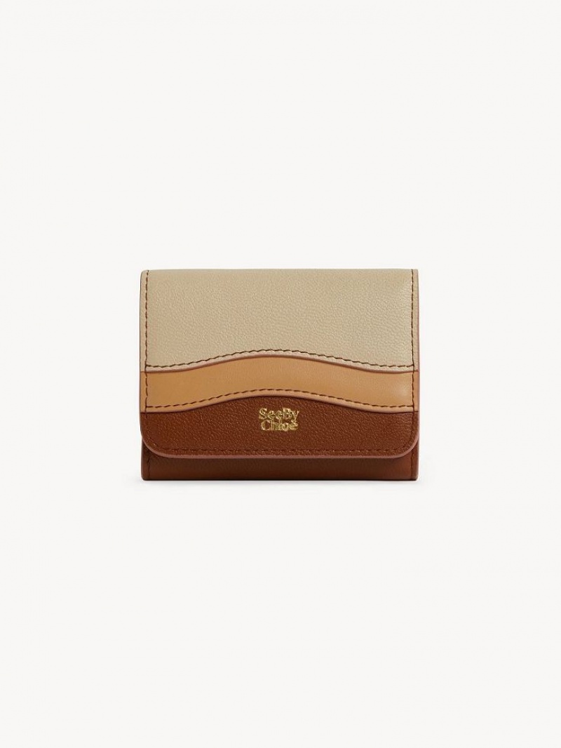 Chloe Layers Medium Tri-fold Lille Pung Brune | CHE-SR14896