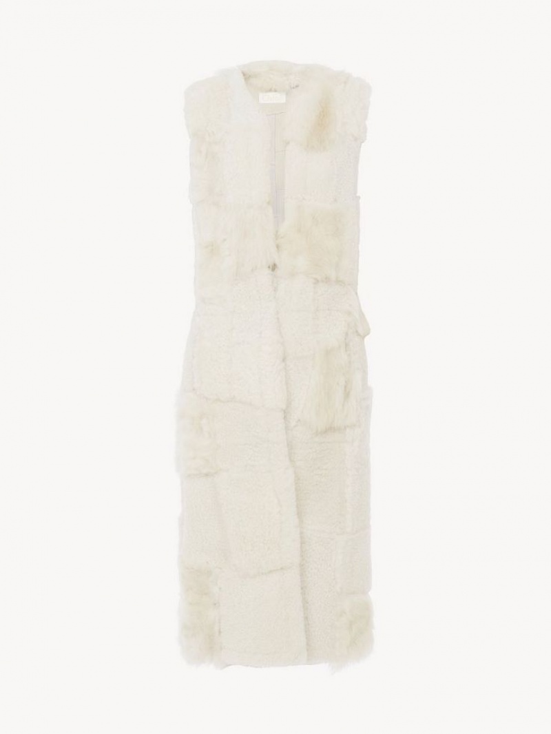 Chloe Long Gilet Jakker Hvide | CHE-SR13825