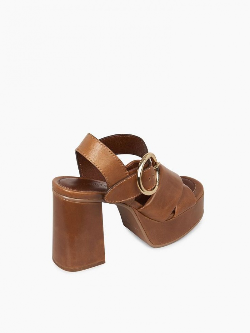 Chloe Lyna Hæl Sandaler Brune | CHE-SR14841