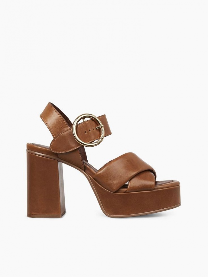 Chloe Lyna Hæl Sandaler Brune | CHE-SR14841