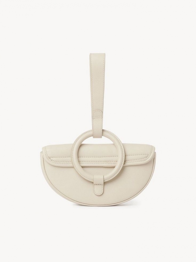 Chloe Mara Half Moon Mini Tasker Beige | CHE-SR14755