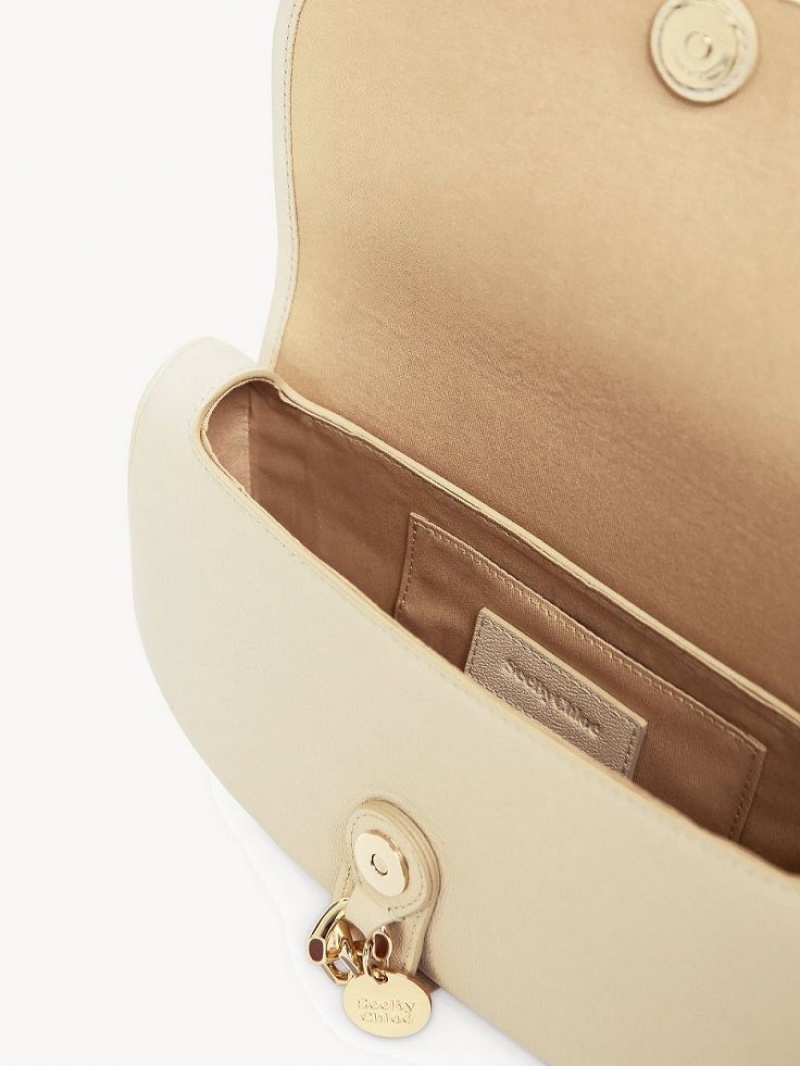 Chloe Mara Uette Skuldertasker Beige | CHE-SR14652