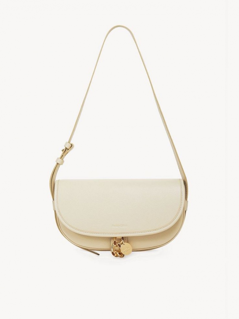 Chloe Mara Uette Skuldertasker Beige | CHE-SR14652