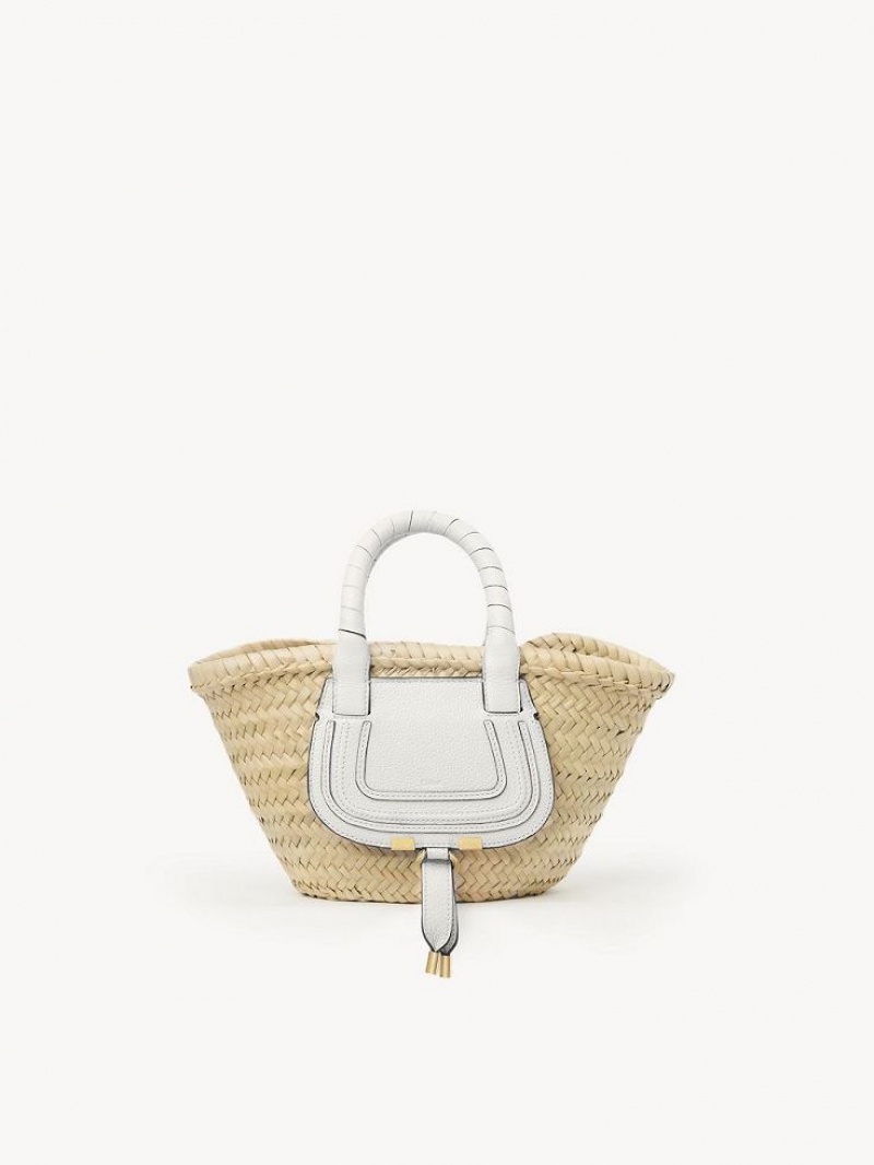 Chloe Marcie Basket Mini Tasker Hvide | CHE-SR13662