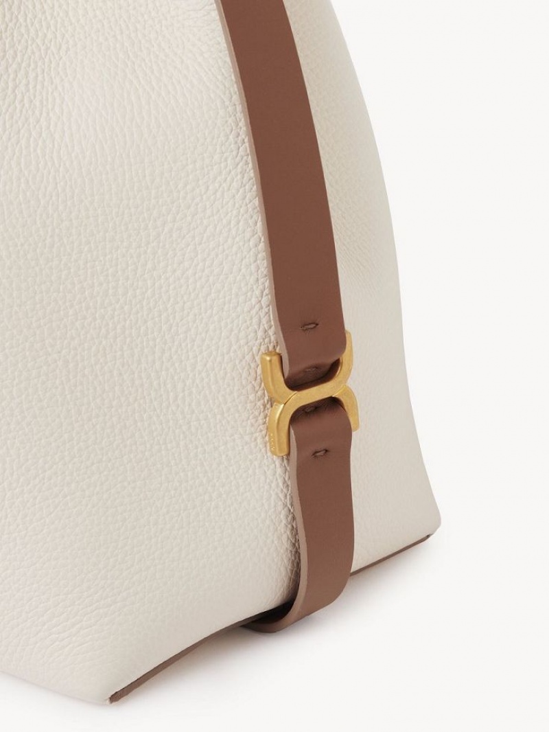 Chloe Marcie Bucket Crossbody Taske Hvide | CHE-SR13615