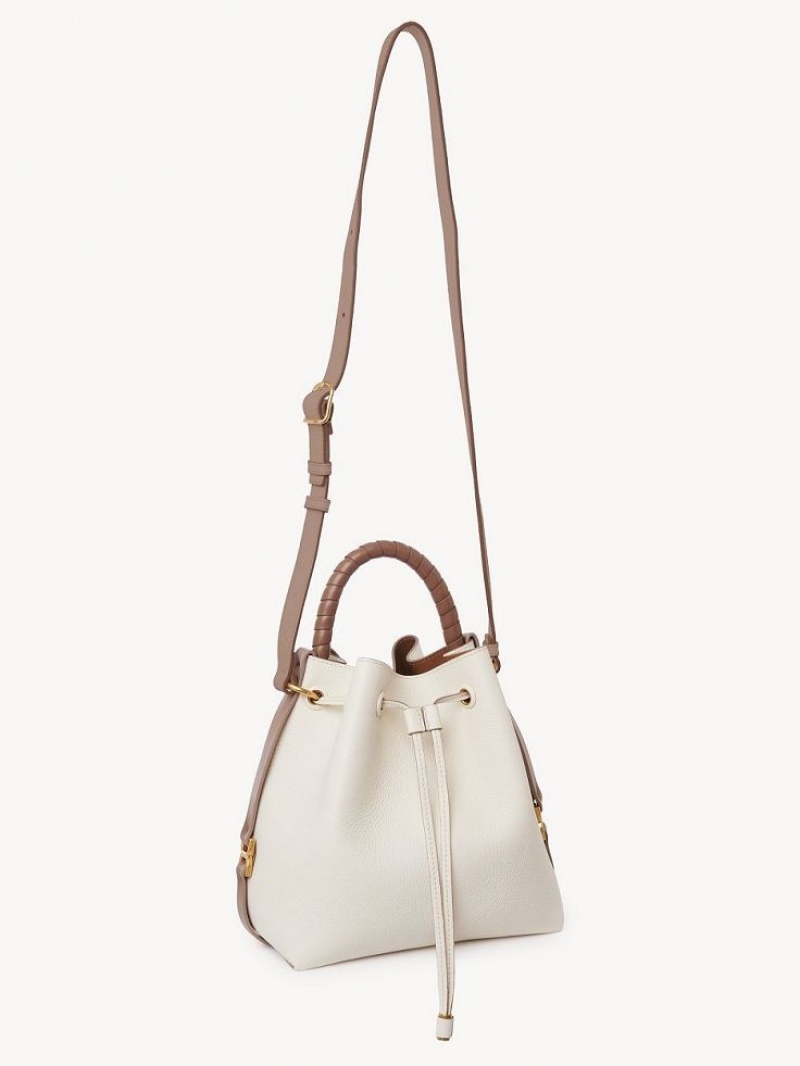 Chloe Marcie Bucket Crossbody Taske Hvide | CHE-SR13615