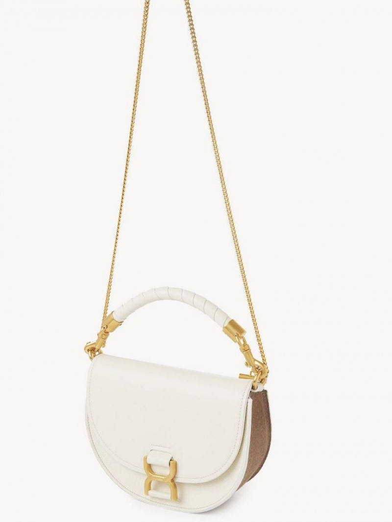 Chloe Marcie Chain Flap Crossbody Taske Hvide | CHE-SR13619