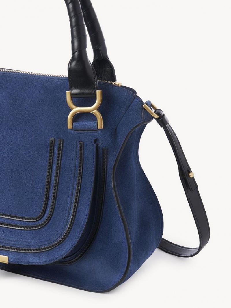 Chloe Marcie Double Carry Crossbody Taske Dyb Blå | CHE-SR13504