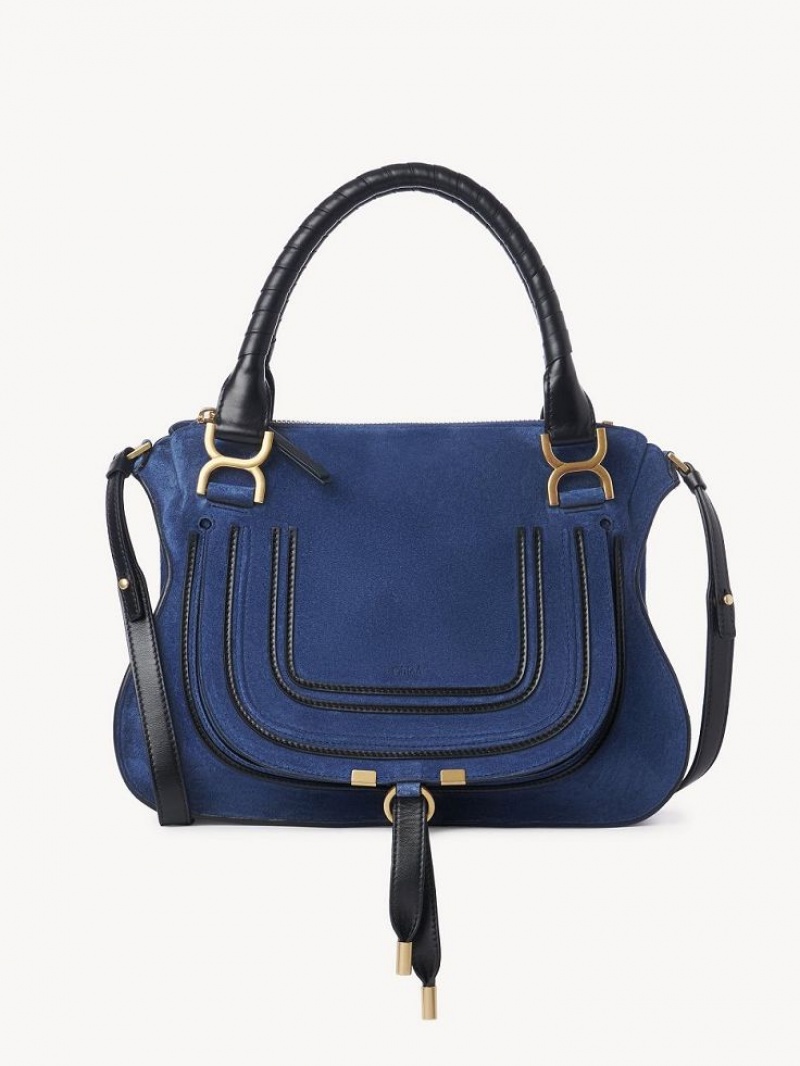 Chloe Marcie Double Carry Crossbody Taske Dyb Blå | CHE-SR13504