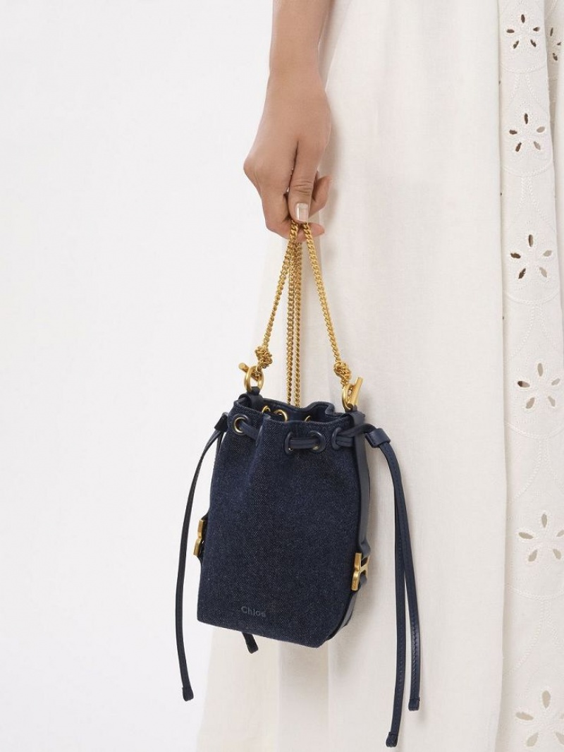 Chloe Marcie Micro Bucket Crossbody Taske Blå | CHE-SR13612