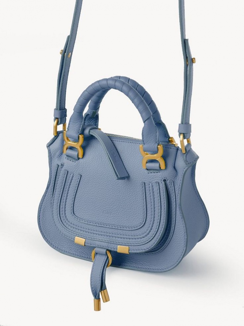 Chloe Marcie Mini Double Carry Crossbody Taske Dyb Blå | CHE-SR13563