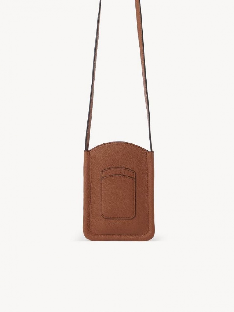 Chloe Marcie Phone Pouch Mini Tasker Brune | CHE-SR13669