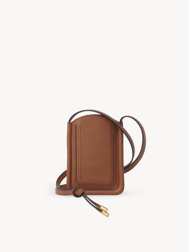 Chloe Marcie Phone Pouch Mini Tasker Brune | CHE-SR13669