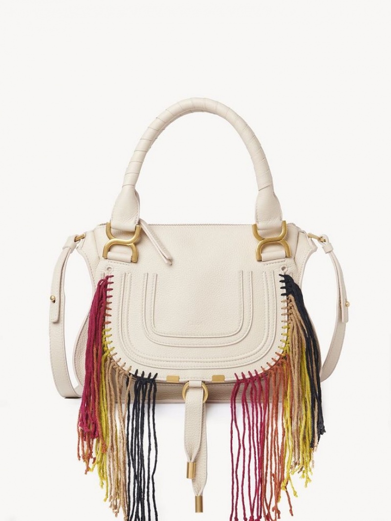 Chloe Marcie Small Double Carry Crossbody Taske Beige | CHE-SR13473