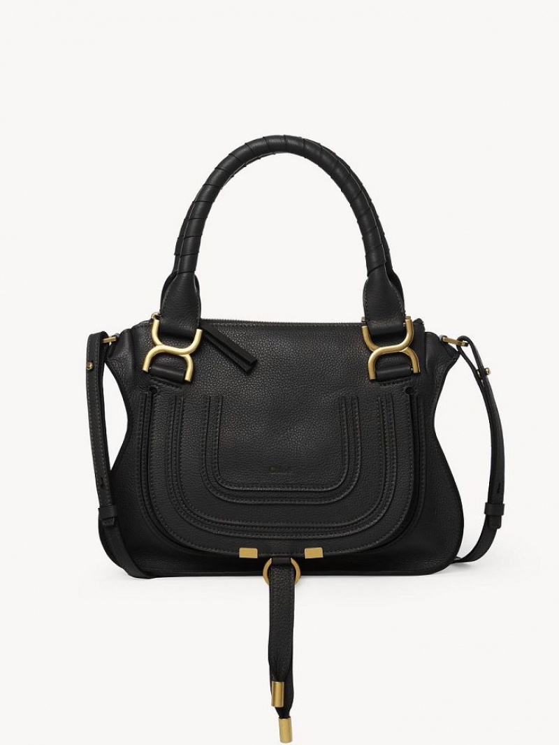 Chloe Marcie Small Double Carry Crossbody Taske Sort | CHE-SR13543