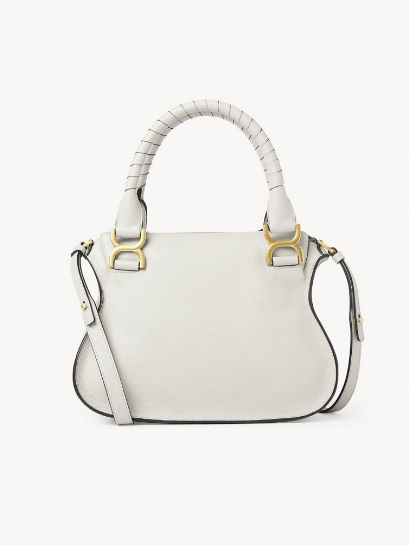 Chloe Marcie Small Double Carry Crossbody Taske Hvide | CHE-SR13550