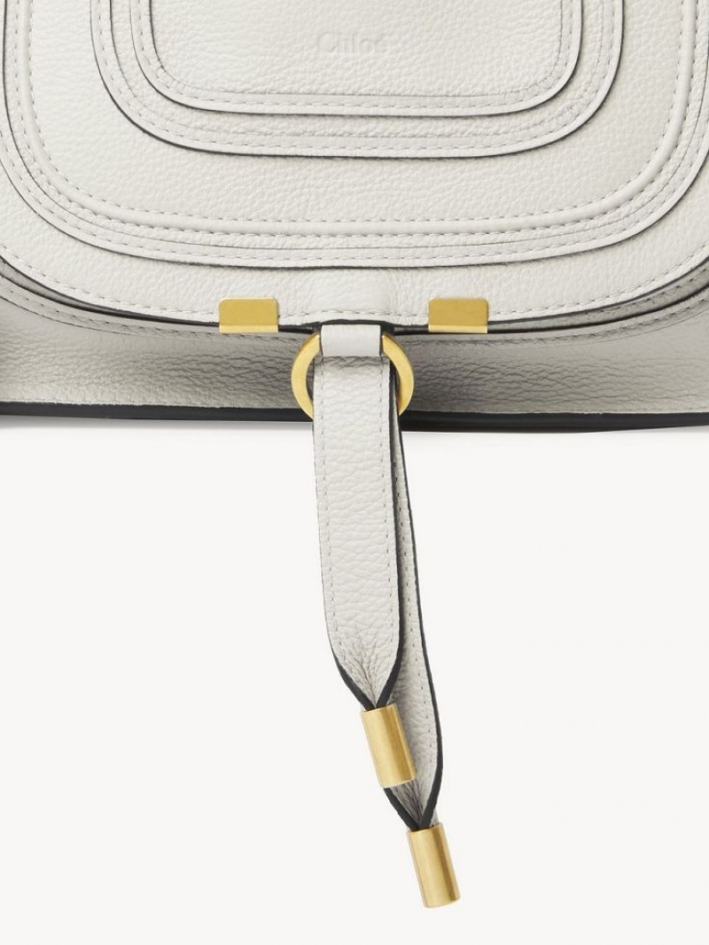 Chloe Marcie Small Double Carry Crossbody Taske Hvide | CHE-SR13550