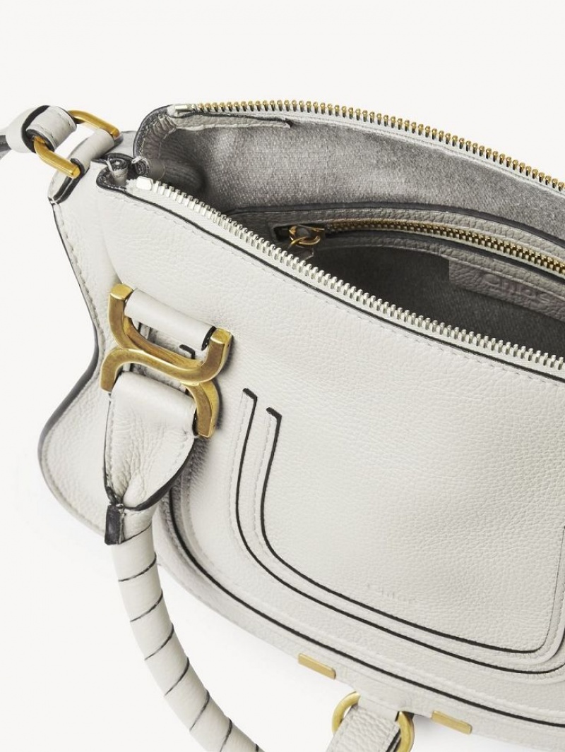 Chloe Marcie Small Double Carry Crossbody Taske Hvide | CHE-SR13550