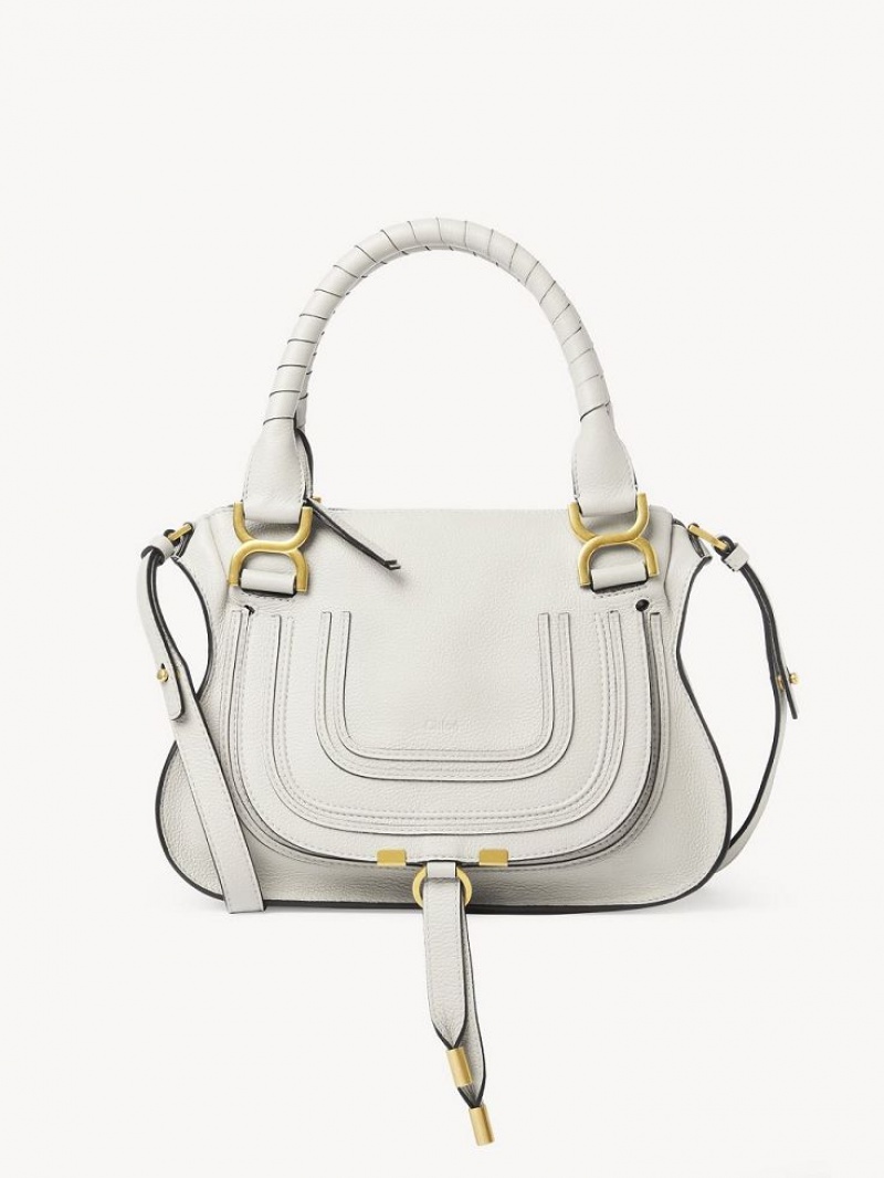 Chloe Marcie Small Double Carry Crossbody Taske Hvide | CHE-SR13550