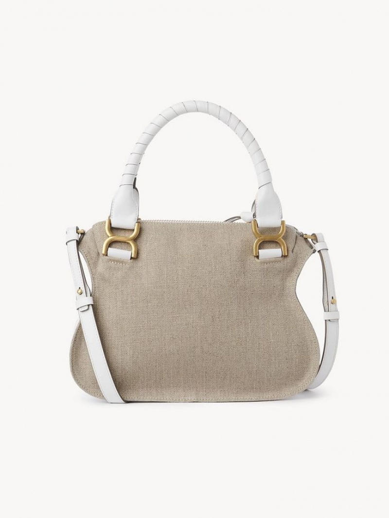 Chloe Marcie Small Double Carry Crossbody Taske Hvide | CHE-SR13595