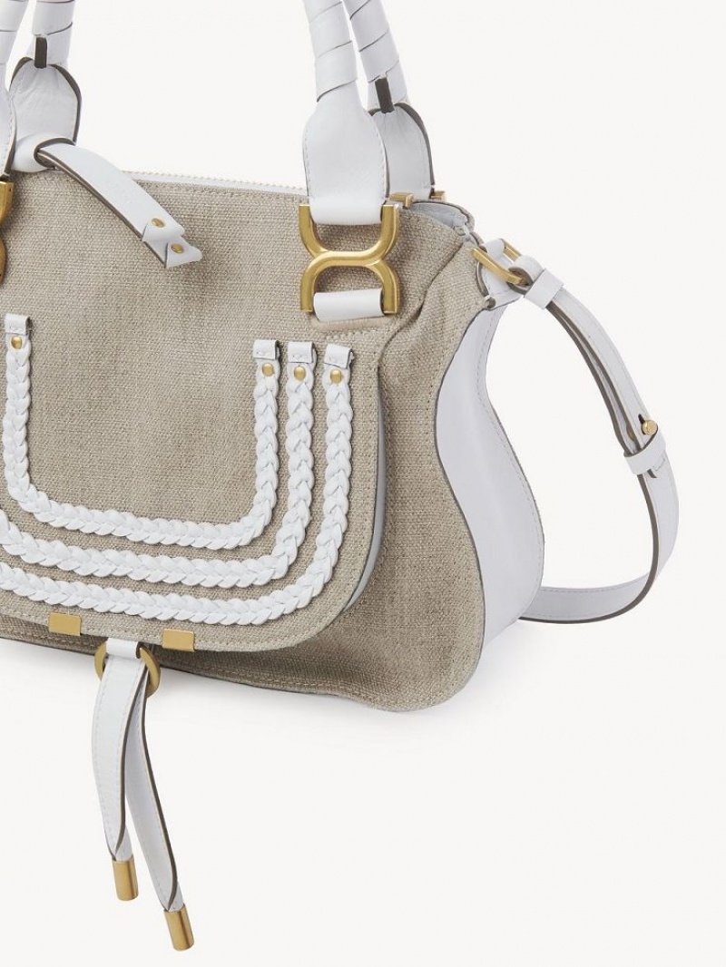 Chloe Marcie Small Double Carry Crossbody Taske Hvide | CHE-SR13595