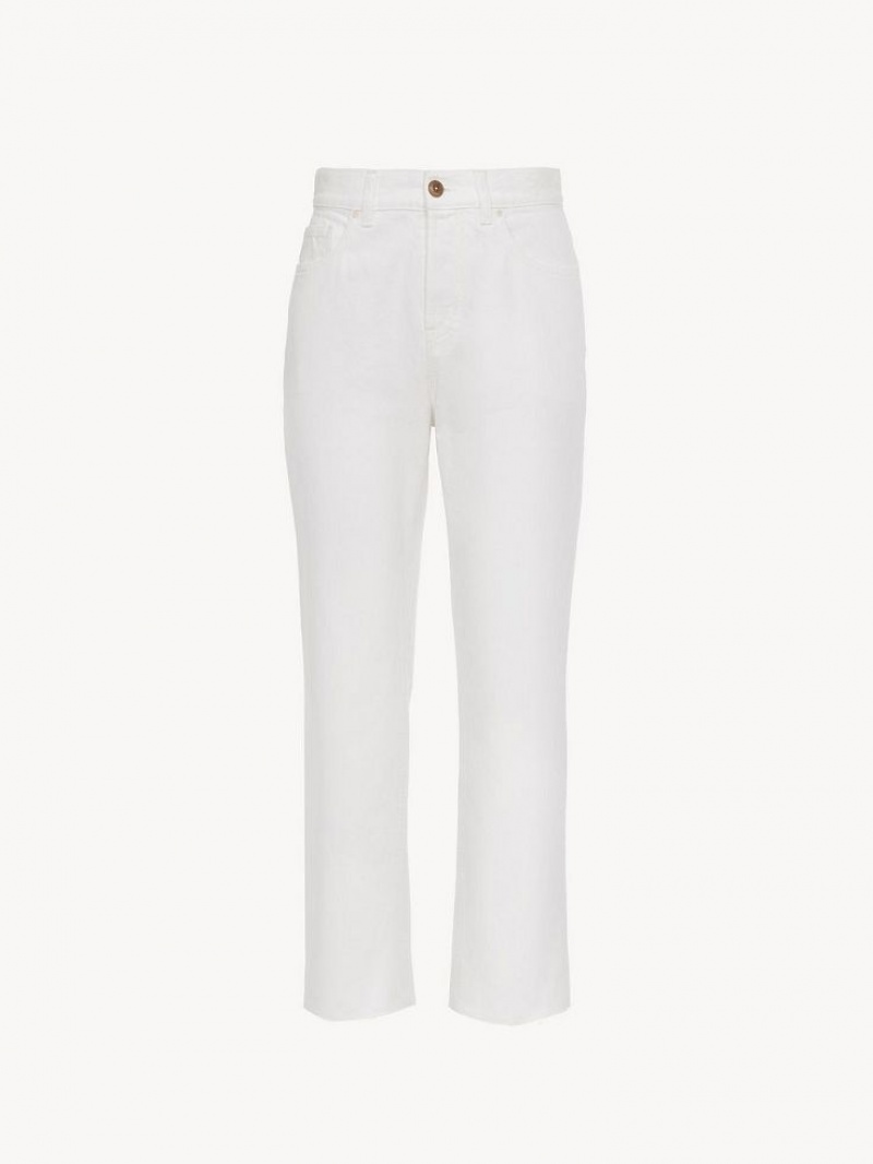 Chloe Masaya Cropped Lige Jeans Hvide | CHE-SR13972