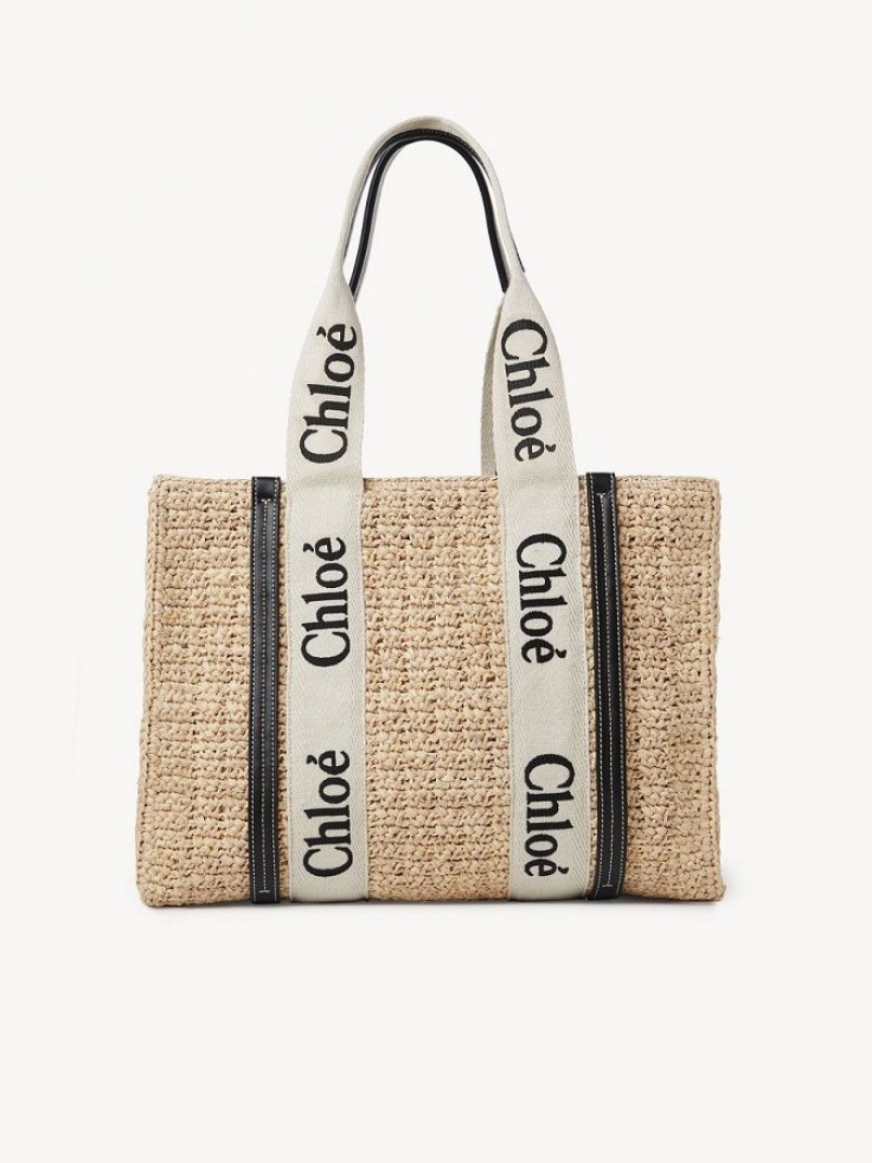 Chloe Medium Woody Tote Baskets Brune | CHE-SR13656