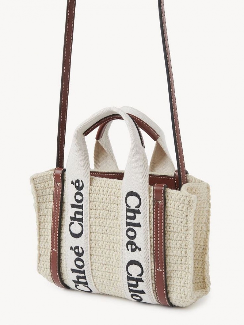 Chloe Mini Woody Crossbody Taske Brune Beige | CHE-SR13585