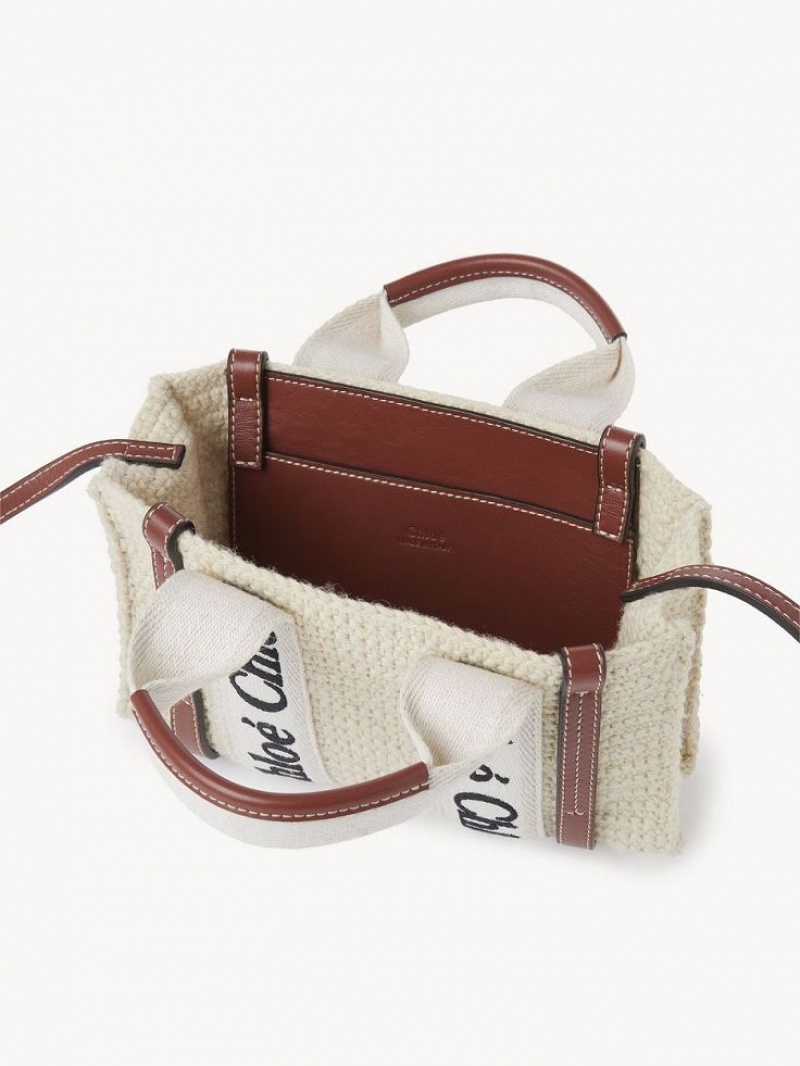 Chloe Mini Woody Crossbody Taske Brune Beige | CHE-SR13585