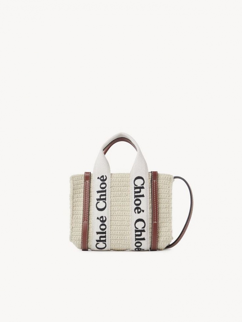 Chloe Mini Woody Crossbody Taske Brune Beige | CHE-SR13585