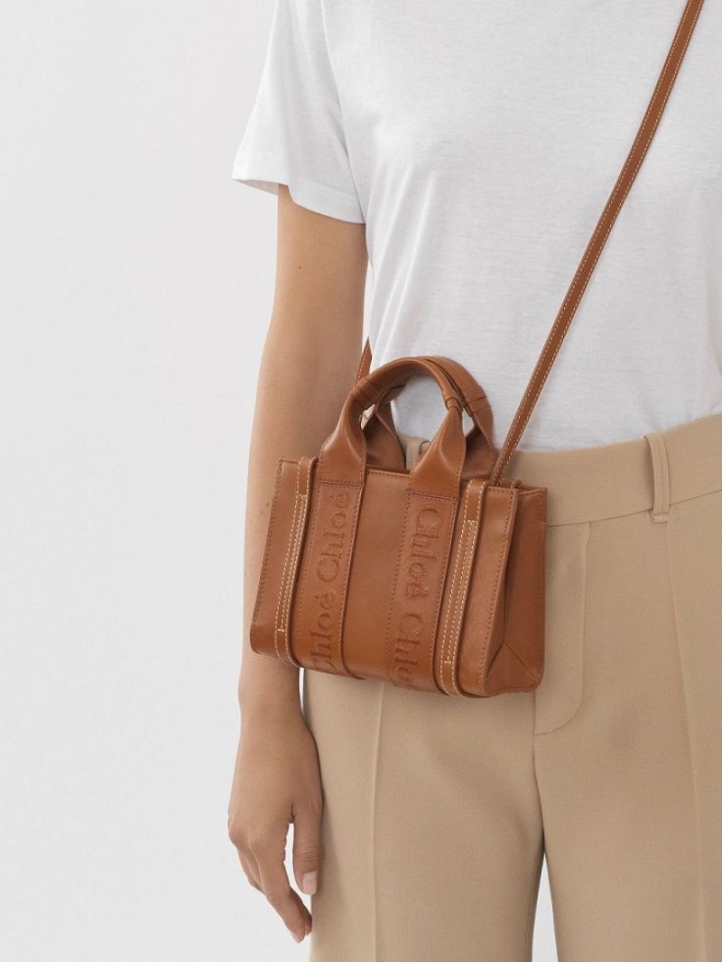 Chloe Mini Woody Crossbody Taske Brune | CHE-SR13559