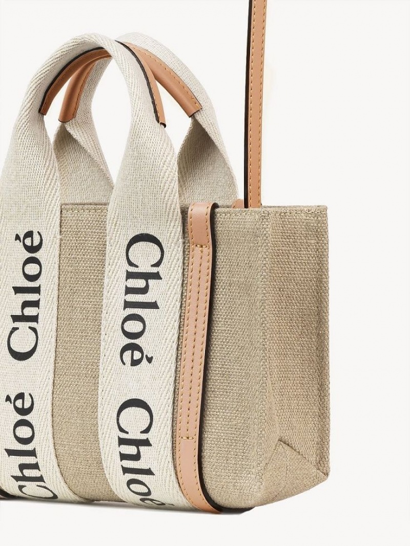 Chloe Mini Woody Crossbody Taske Hvide Beige | CHE-SR13507