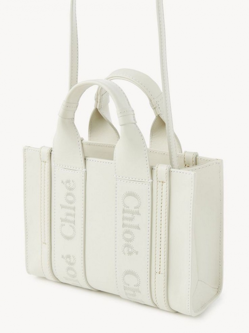 Chloe Mini Woody Crossbody Taske Hvide | CHE-SR13530