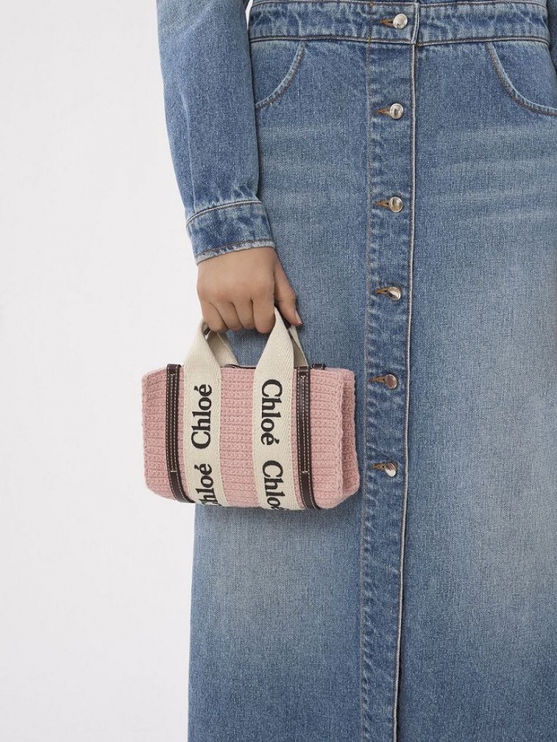 Chloe Mini Woody Crossbody Taske Lyserød | CHE-SR13464