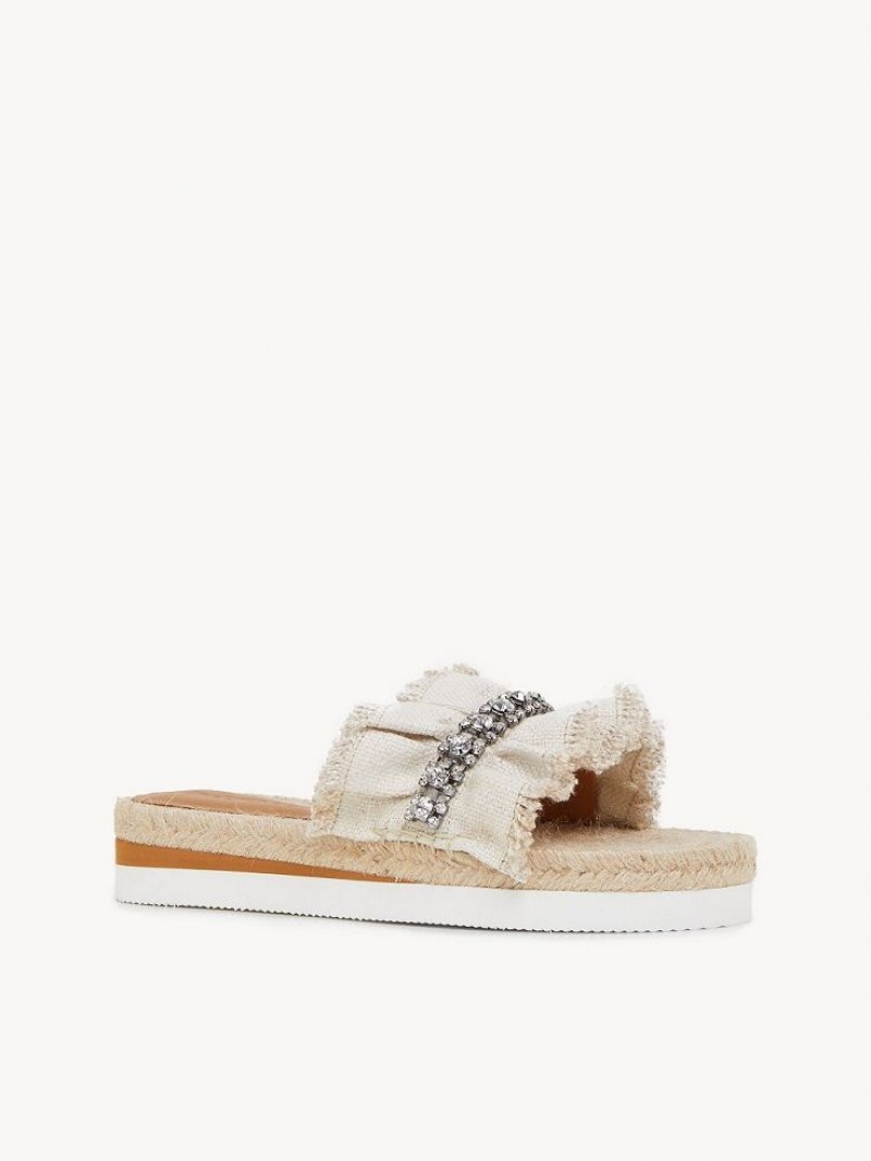 Chloe Mollie Espadrillos Flade Sko Sølv | CHE-SR14801