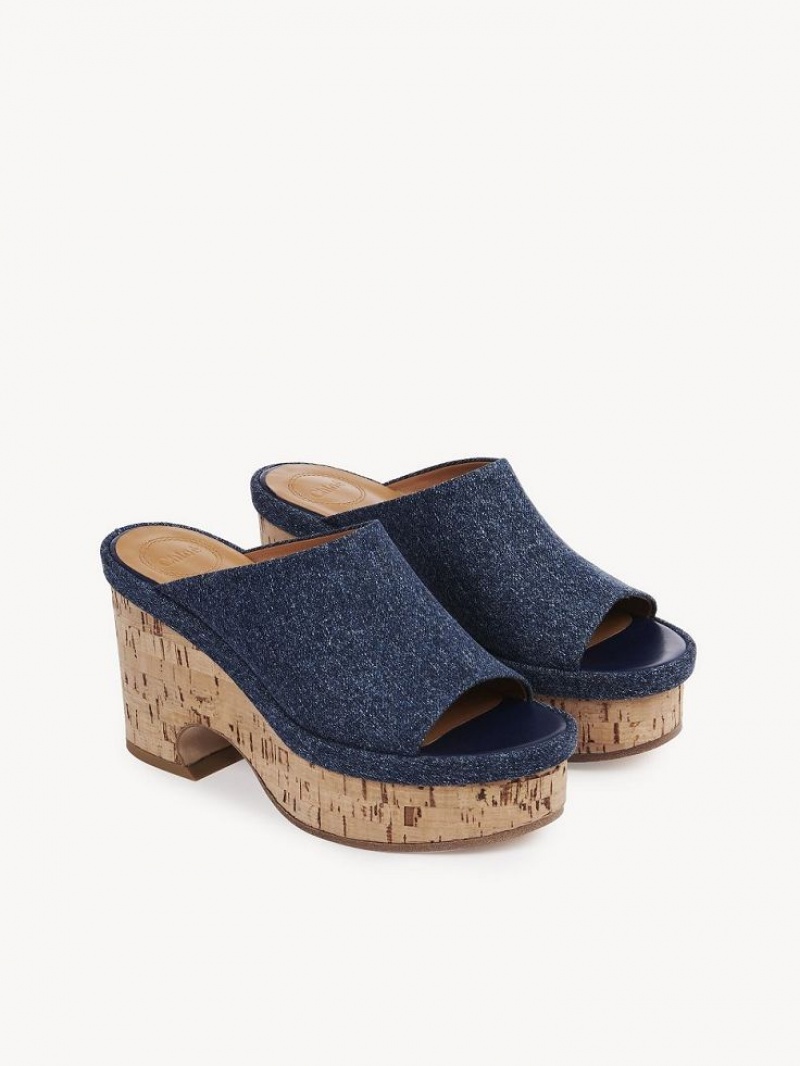 Chloe Oli Platform Mule Blå | CHE-SR14134